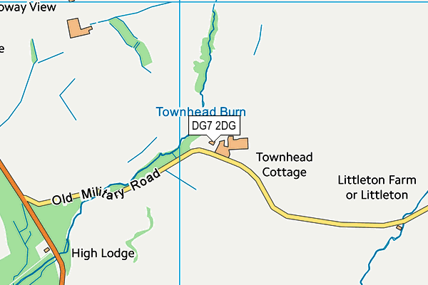 DG7 2DG map - OS VectorMap District (Ordnance Survey)