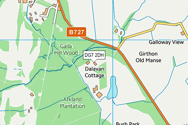 DG7 2DH map - OS VectorMap District (Ordnance Survey)