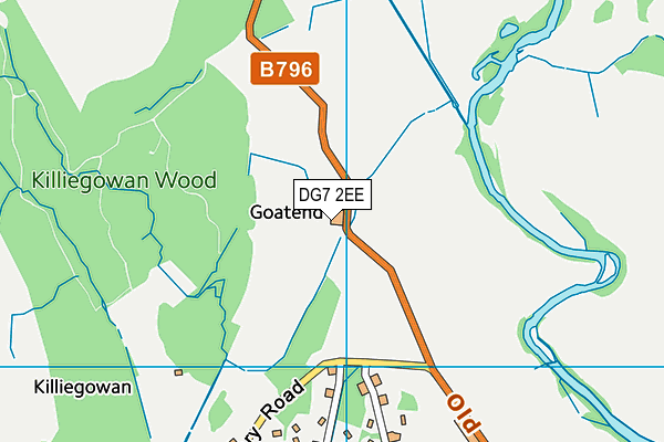 DG7 2EE map - OS VectorMap District (Ordnance Survey)