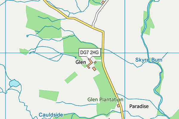 DG7 2HG map - OS VectorMap District (Ordnance Survey)