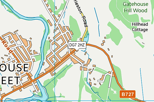 DG7 2HZ map - OS VectorMap District (Ordnance Survey)