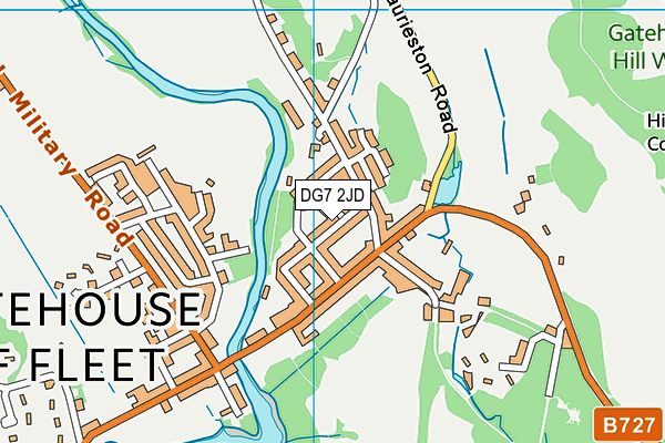 DG7 2JD map - OS VectorMap District (Ordnance Survey)
