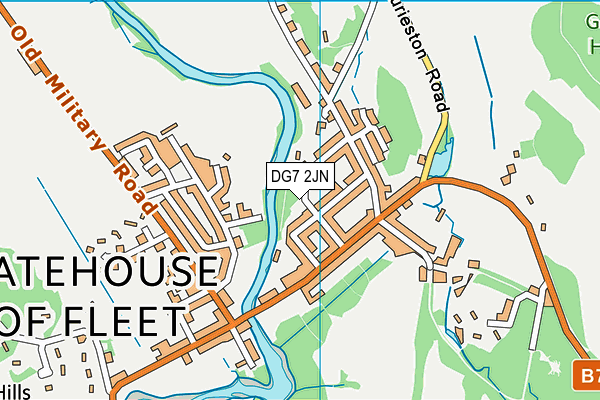 DG7 2JN map - OS VectorMap District (Ordnance Survey)