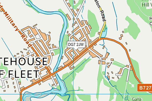 DG7 2JW map - OS VectorMap District (Ordnance Survey)