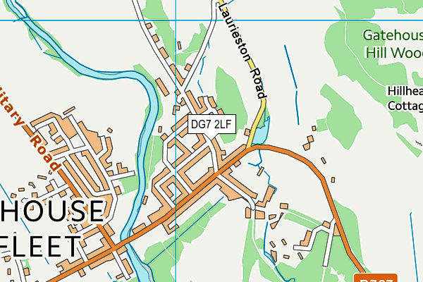 DG7 2LF map - OS VectorMap District (Ordnance Survey)