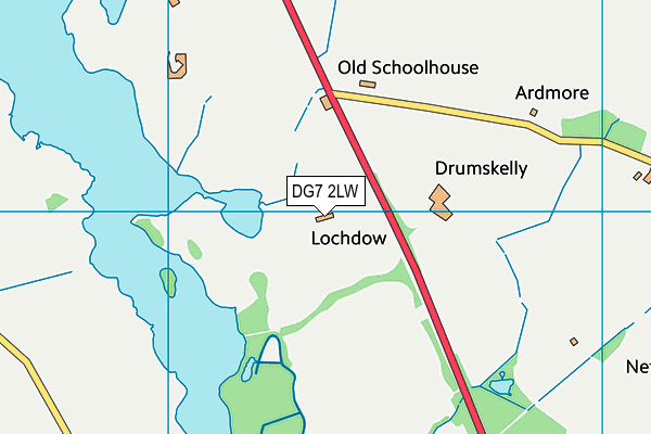 DG7 2LW map - OS VectorMap District (Ordnance Survey)