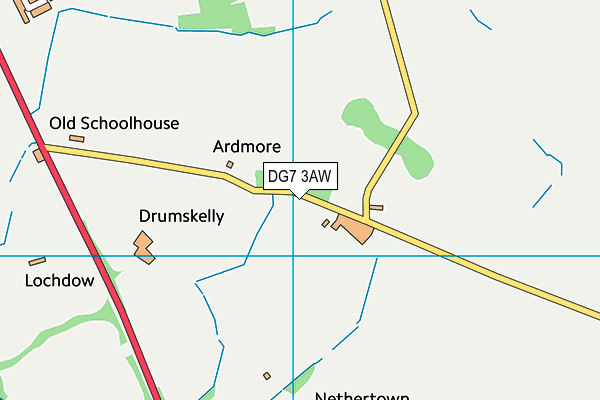 DG7 3AW map - OS VectorMap District (Ordnance Survey)