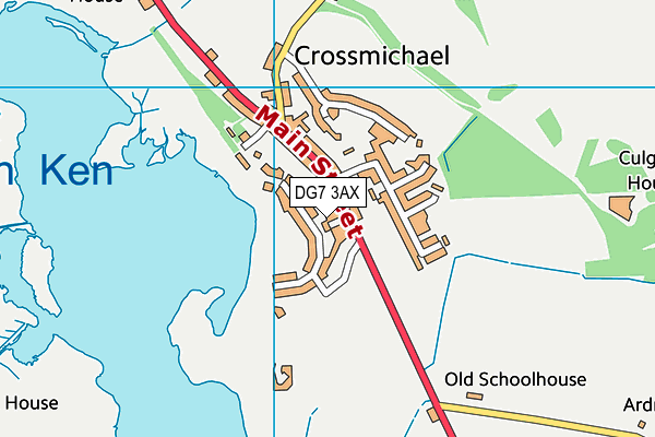 DG7 3AX map - OS VectorMap District (Ordnance Survey)