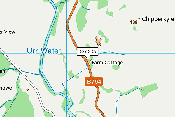 DG7 3DA map - OS VectorMap District (Ordnance Survey)