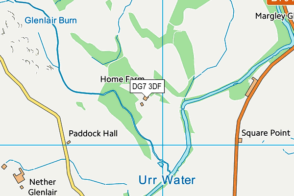 DG7 3DF map - OS VectorMap District (Ordnance Survey)