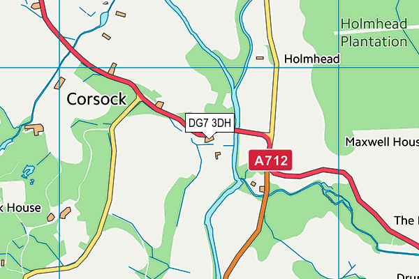 DG7 3DH map - OS VectorMap District (Ordnance Survey)