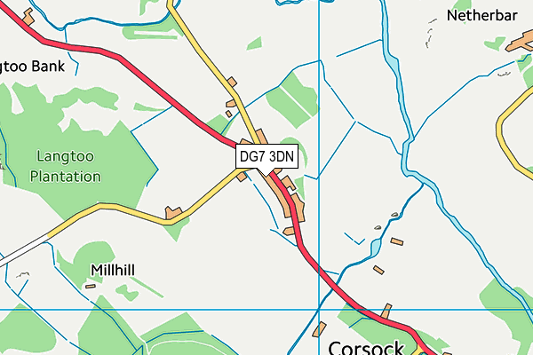 DG7 3DN map - OS VectorMap District (Ordnance Survey)