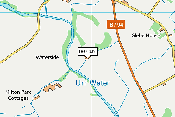 DG7 3JY map - OS VectorMap District (Ordnance Survey)