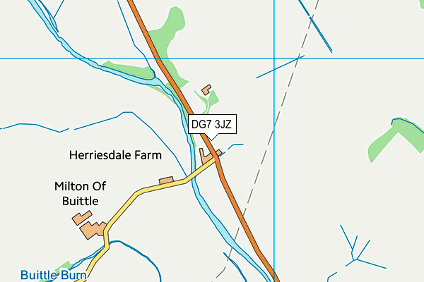 DG7 3JZ map - OS VectorMap District (Ordnance Survey)