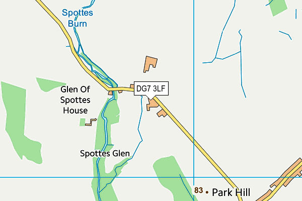 DG7 3LF map - OS VectorMap District (Ordnance Survey)