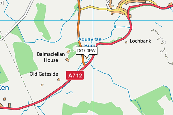 DG7 3PW map - OS VectorMap District (Ordnance Survey)