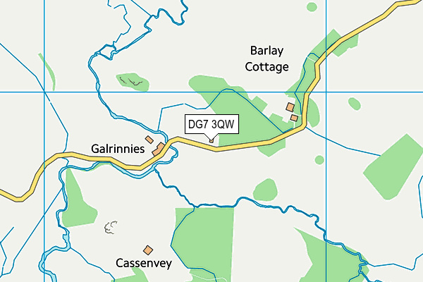 DG7 3QW map - OS VectorMap District (Ordnance Survey)