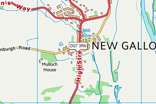 DG7 3RN map - OS VectorMap District (Ordnance Survey)