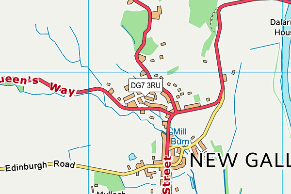 DG7 3RU map - OS VectorMap District (Ordnance Survey)