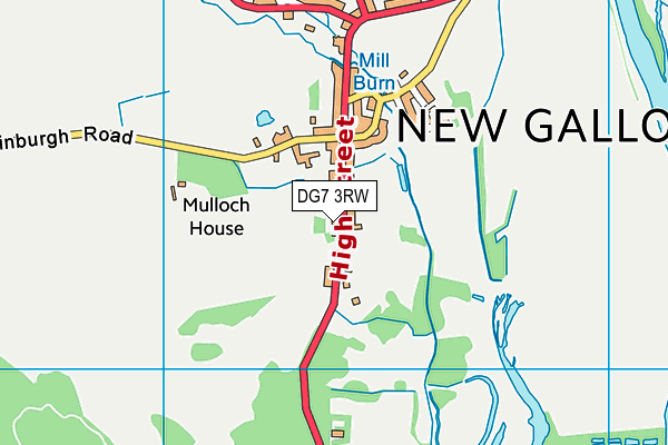 DG7 3RW map - OS VectorMap District (Ordnance Survey)