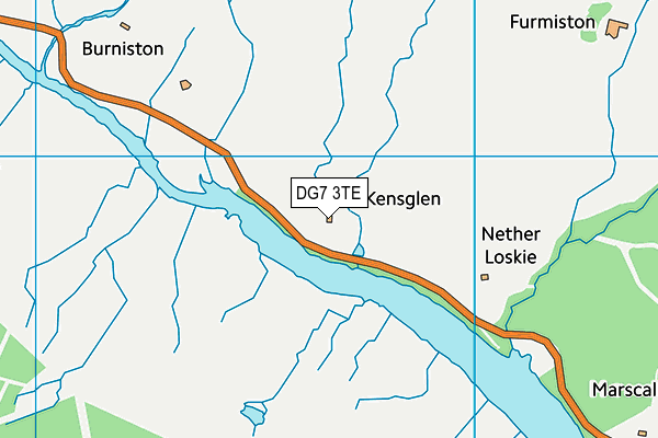 DG7 3TE map - OS VectorMap District (Ordnance Survey)