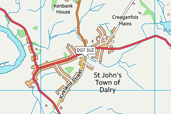 DG7 3UZ map - OS VectorMap District (Ordnance Survey)