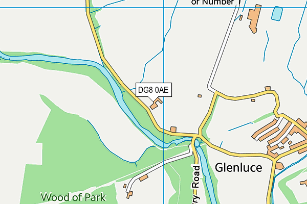 DG8 0AE map - OS VectorMap District (Ordnance Survey)