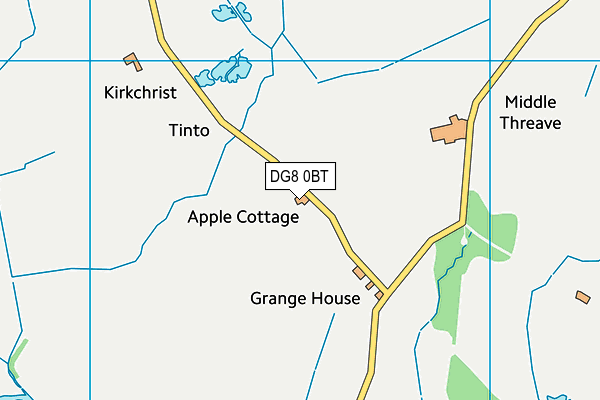 DG8 0BT map - OS VectorMap District (Ordnance Survey)