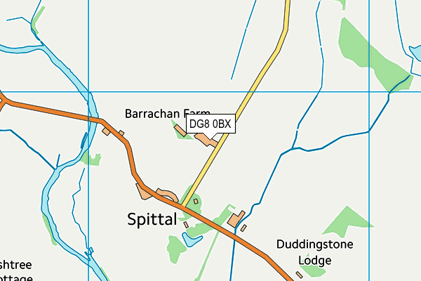 DG8 0BX map - OS VectorMap District (Ordnance Survey)