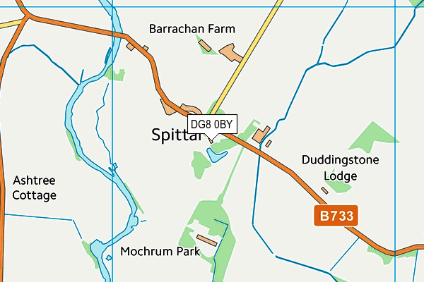 DG8 0BY map - OS VectorMap District (Ordnance Survey)