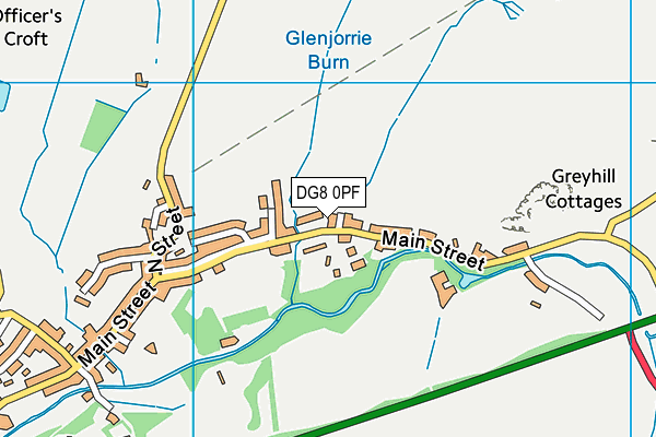 DG8 0PF map - OS VectorMap District (Ordnance Survey)
