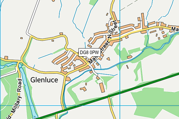 DG8 0PW map - OS VectorMap District (Ordnance Survey)