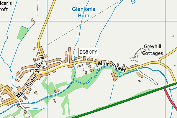 DG8 0PY map - OS VectorMap District (Ordnance Survey)