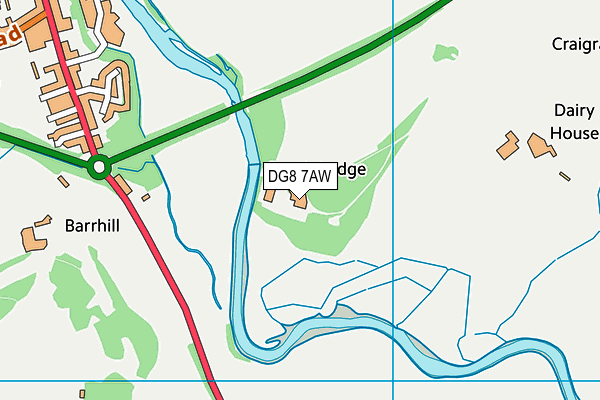 DG8 7AW map - OS VectorMap District (Ordnance Survey)