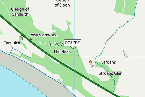 DG8 7DZ map - OS VectorMap District (Ordnance Survey)
