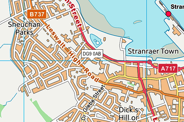 DG9 0AB map - OS VectorMap District (Ordnance Survey)