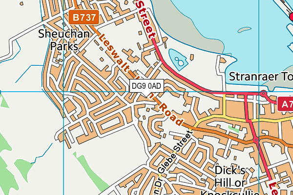 DG9 0AD map - OS VectorMap District (Ordnance Survey)