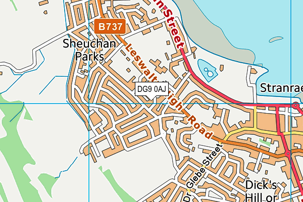 DG9 0AJ map - OS VectorMap District (Ordnance Survey)