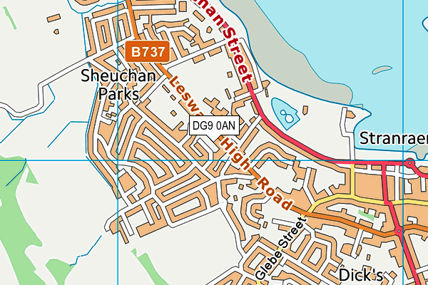 DG9 0AN map - OS VectorMap District (Ordnance Survey)