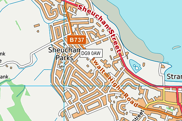 DG9 0AW map - OS VectorMap District (Ordnance Survey)