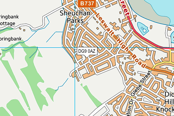 DG9 0AZ map - OS VectorMap District (Ordnance Survey)