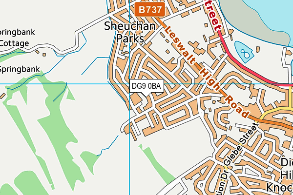 DG9 0BA map - OS VectorMap District (Ordnance Survey)