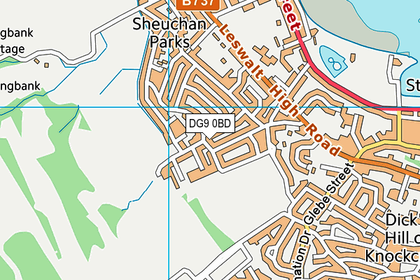 DG9 0BD map - OS VectorMap District (Ordnance Survey)