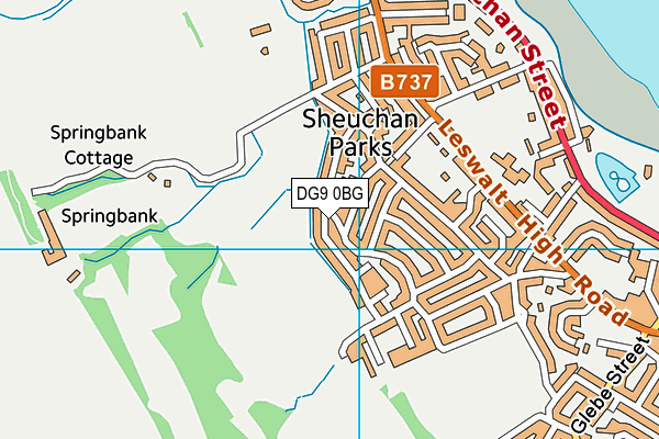 DG9 0BG map - OS VectorMap District (Ordnance Survey)