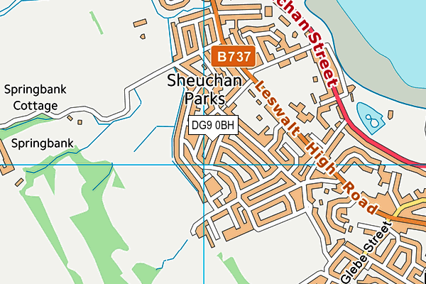 DG9 0BH map - OS VectorMap District (Ordnance Survey)