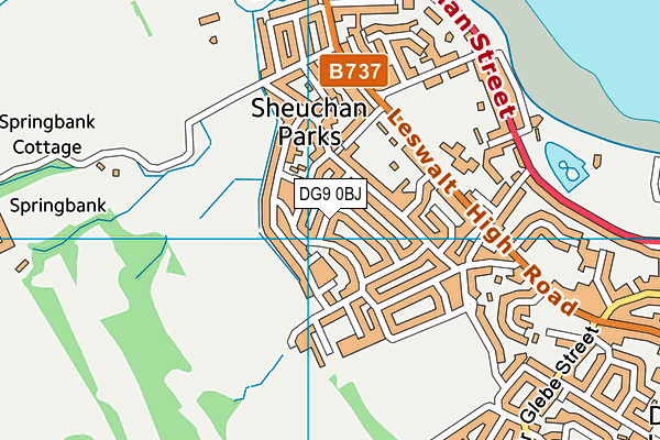 DG9 0BJ map - OS VectorMap District (Ordnance Survey)