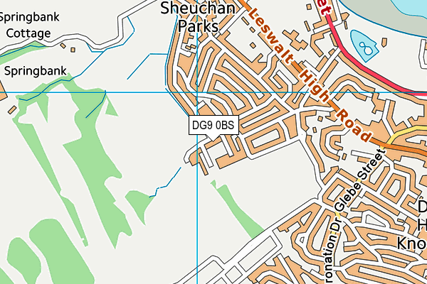 DG9 0BS map - OS VectorMap District (Ordnance Survey)