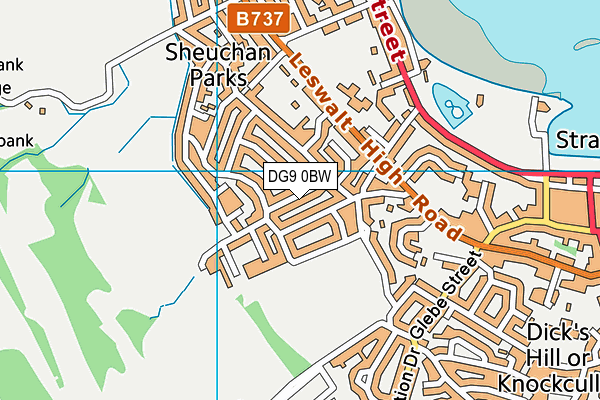 DG9 0BW map - OS VectorMap District (Ordnance Survey)