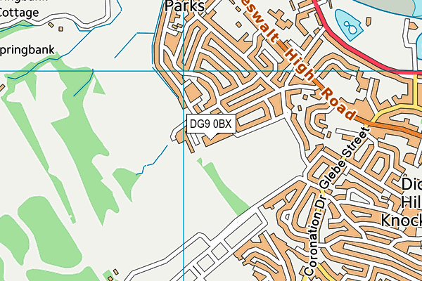 DG9 0BX map - OS VectorMap District (Ordnance Survey)