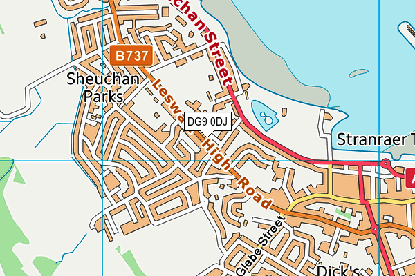 DG9 0DJ map - OS VectorMap District (Ordnance Survey)
